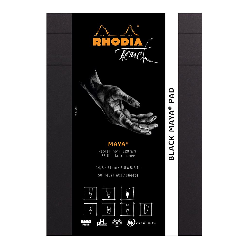 Rhodia Touch Maya Black Pad A5 Blank Rhodia Touch Maya Black Pad A5 Blank