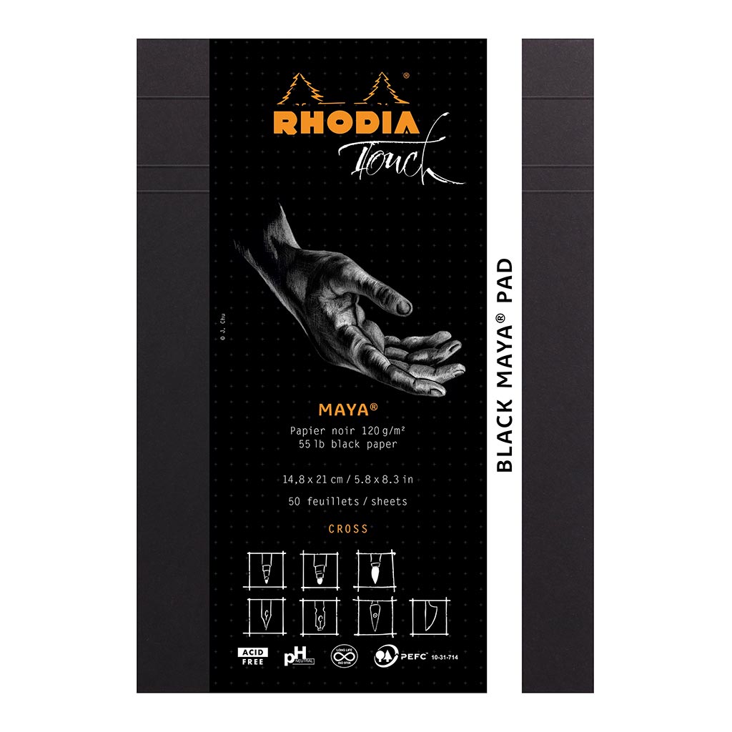 Rhodia Touch Maya Black Pad A5 Cross n Dot Rhodia Touch Maya Black Pad A5 Cross n Dot