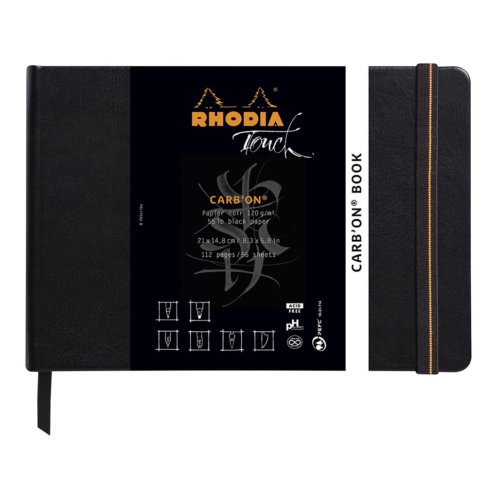 Rhodia Touch Carb'on Black Book A5 Landscape Blank Rhodia Touch Carb'on Black Book A5 Landscape Blank