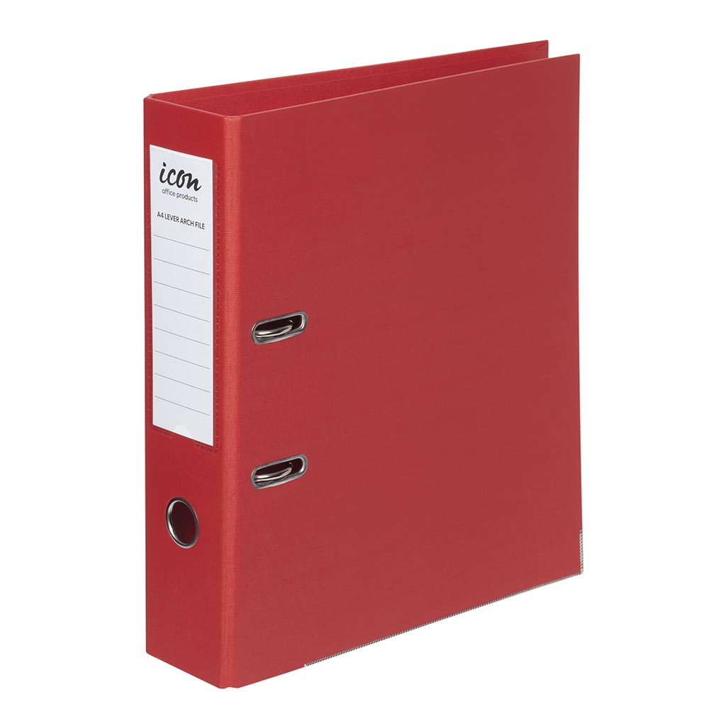 Icon Lever Arch File A4 Linen Red Icon Lever Arch File A4 Linen Red