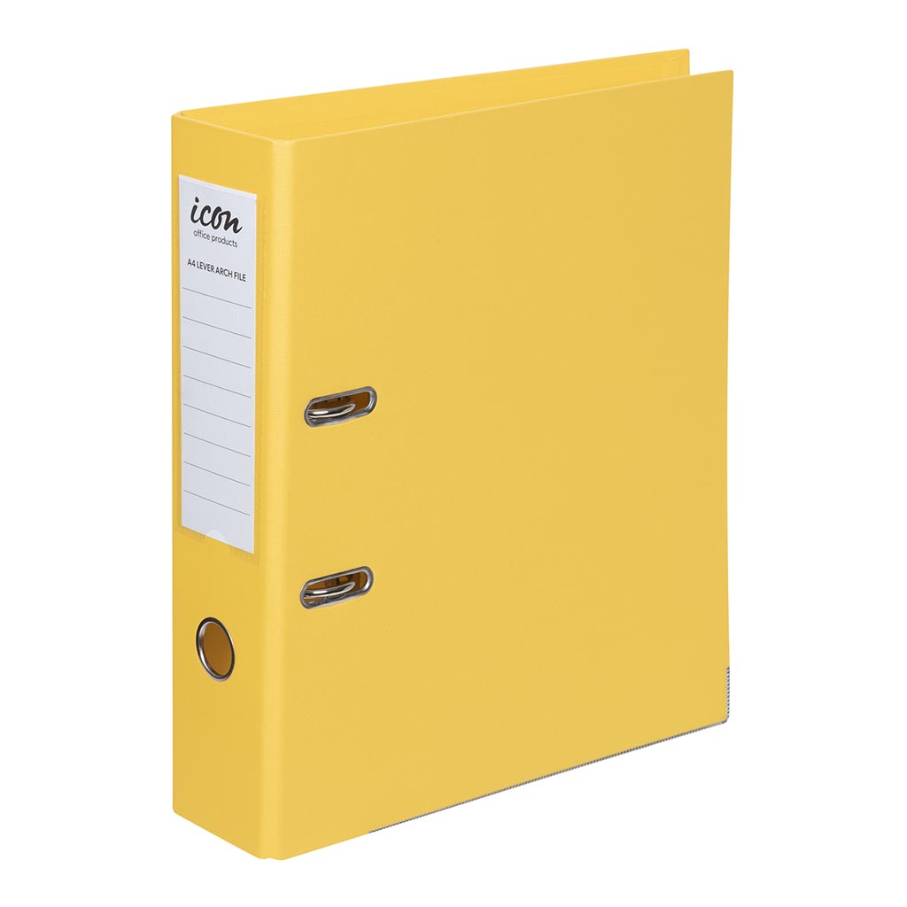 Icon Lever Arch File A4 Linen Yellow Icon Lever Arch File A4 Linen Yellow