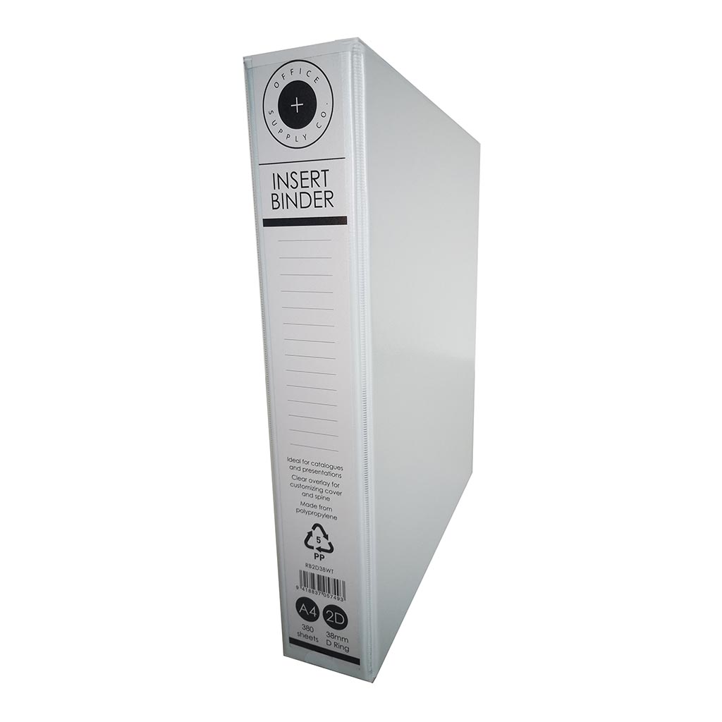 OSC Insert Binder A4 2D 38mm White OSC Insert Binder A4 2D 38mm White