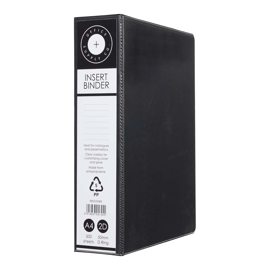 OSC Insert Binder A4 2D 50mm Black OSC Insert Binder A4 2D 50mm Black