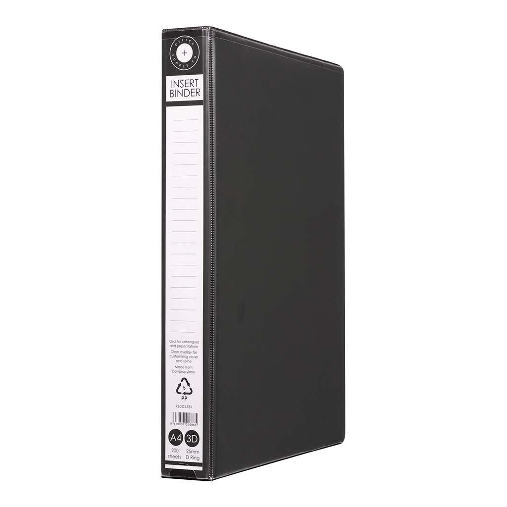 OSC Insert Binder A4 3D 25mm Black OSC Insert Binder A4 3D 25mm Black