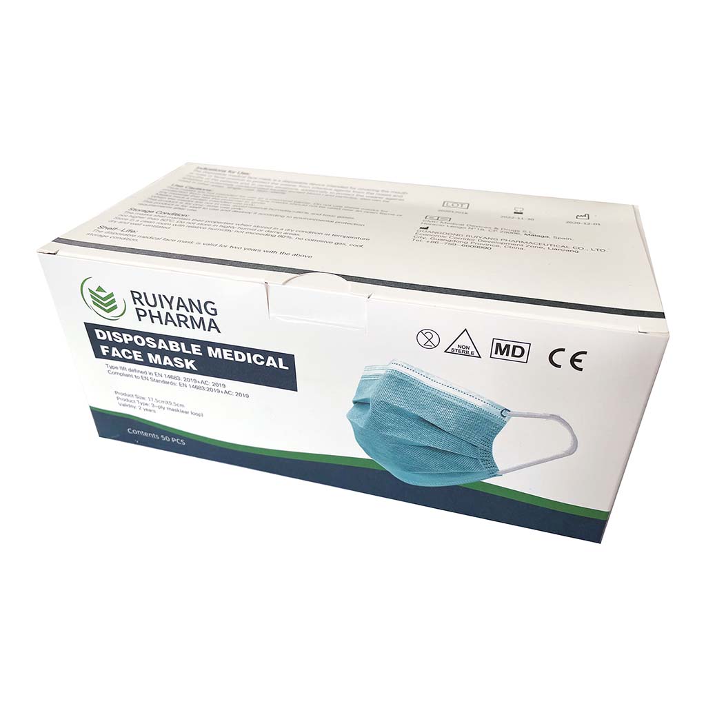 Disposable Face Mask 3 Ply Blue, Pack of 50 Disposable Face Mask 3 Ply Blue, Pack of 50